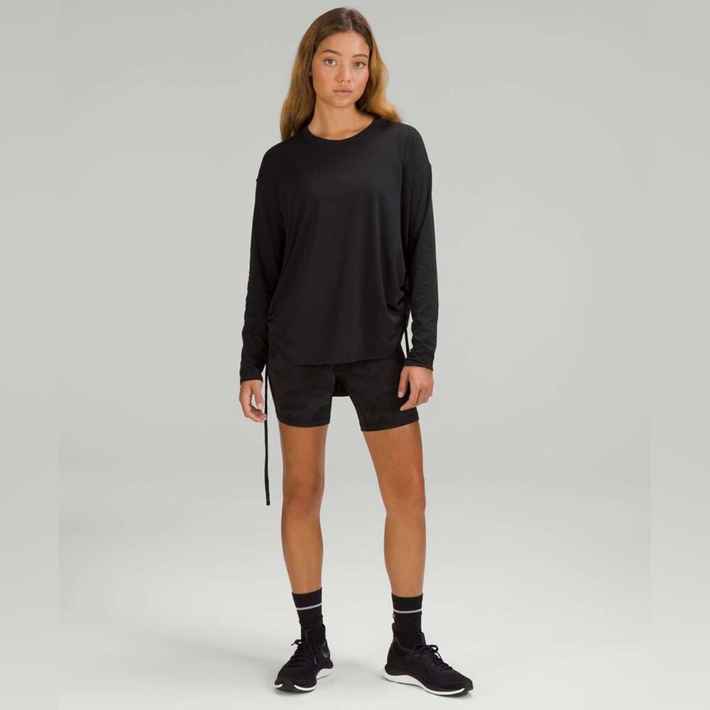 Lululemon Pima Side Cinch Long Sleeve Crew T-Shirt Top